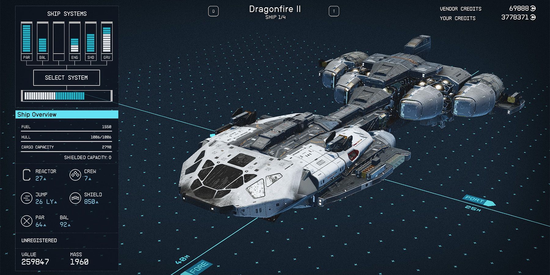 class c dragonfire ii ship in starfield