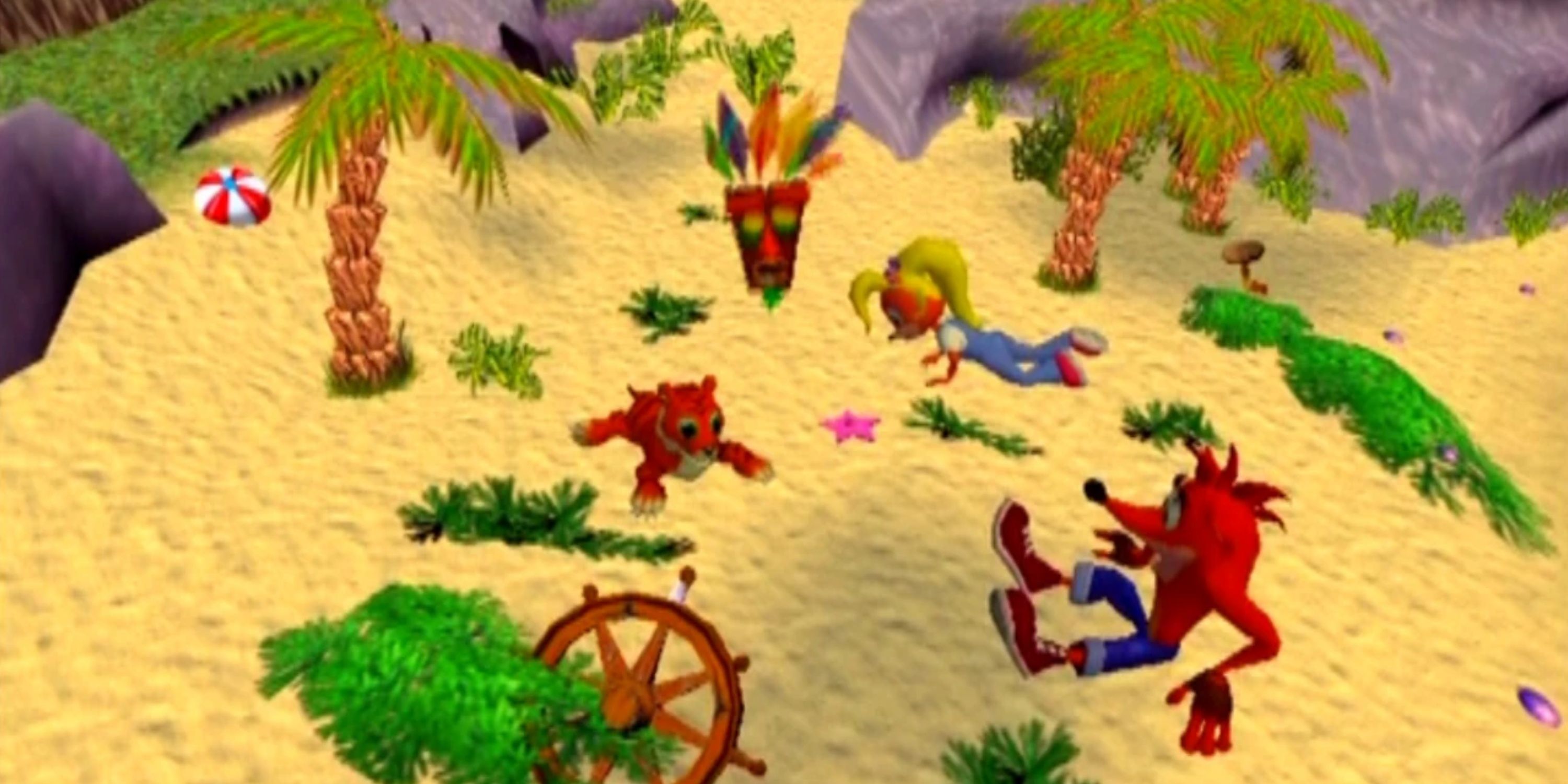 crash and coco on n.sanity beach 