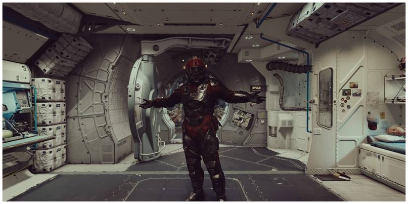 starfield protagonist with his arms out in pirate outfit