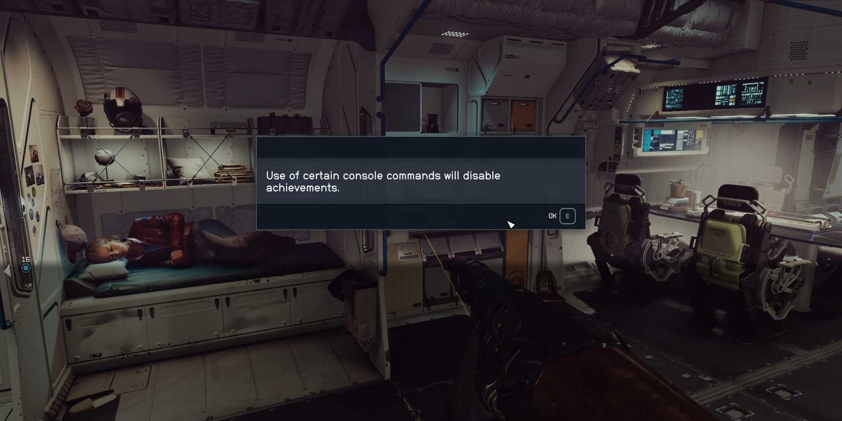 console command screen in starfield