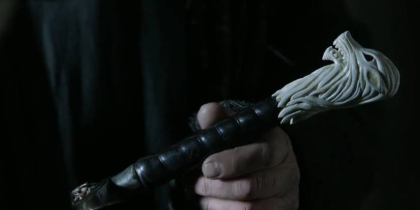Jeor Mormont aka the Old Bear holds the Longclaw in Game of Thrones.