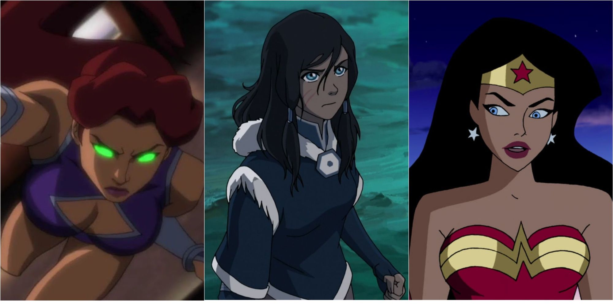 A Featured Image of Starfire, Avatar Korra and Princess Diana