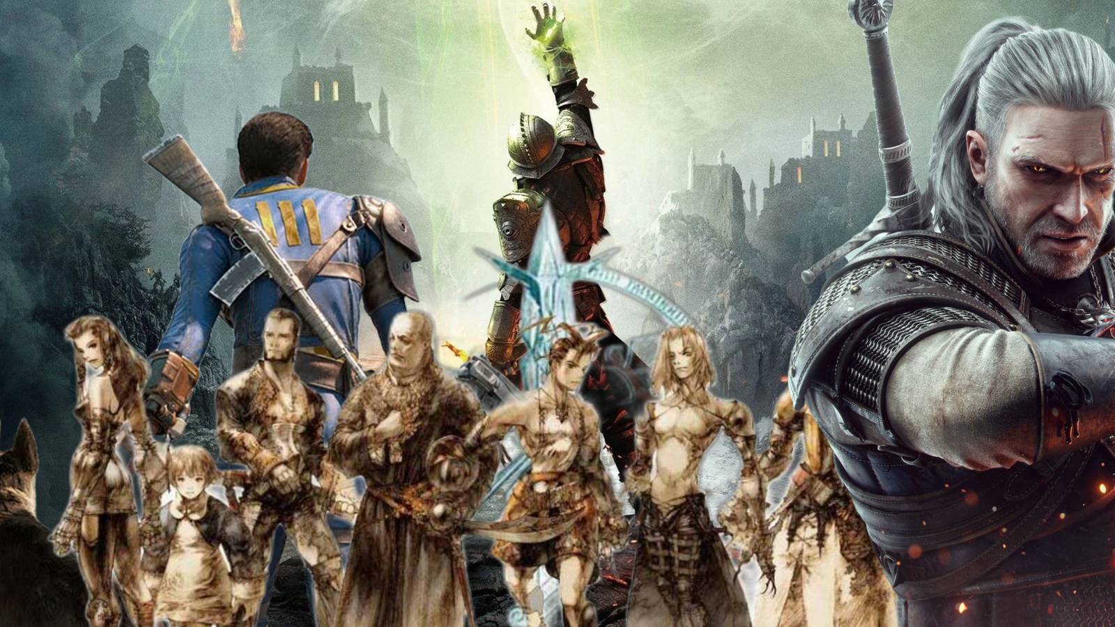 Action RPGs With Great Weapon Crafting Systems (Featured Image) - Dragon Age: Inquisition + Fallout 4 + Vagrant Story + The Witcher 3