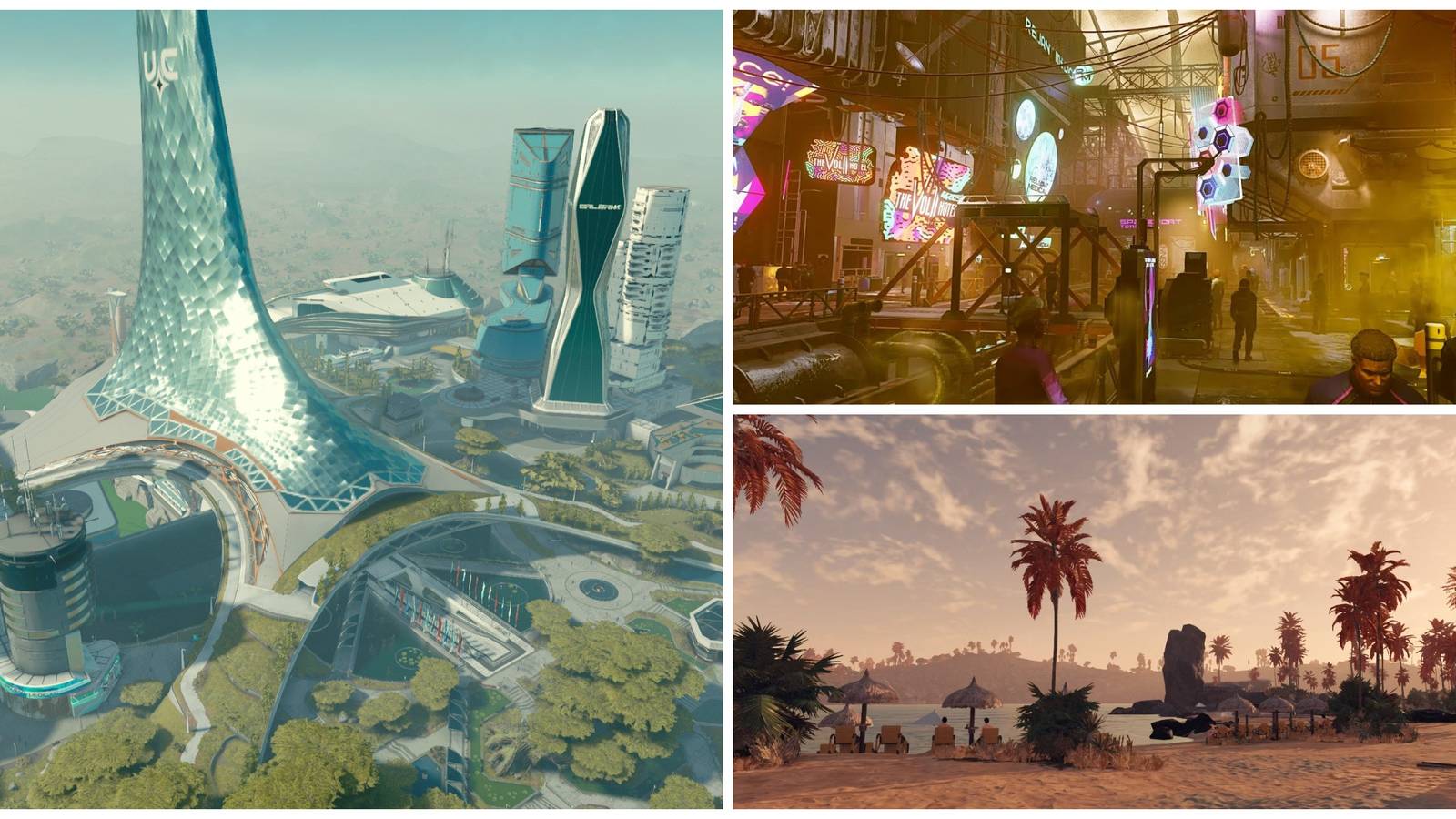 new atlantis, parridiso, neon city