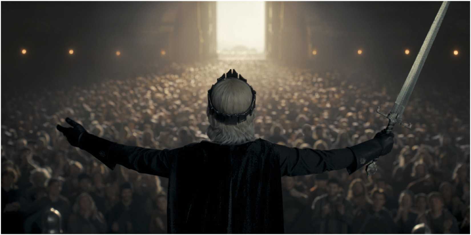 Aegon II draws Blackfyre in House of the Dragon.