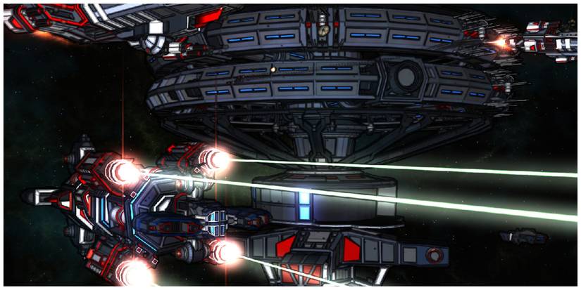 Void Destroyer 2 ships orbiting a space station