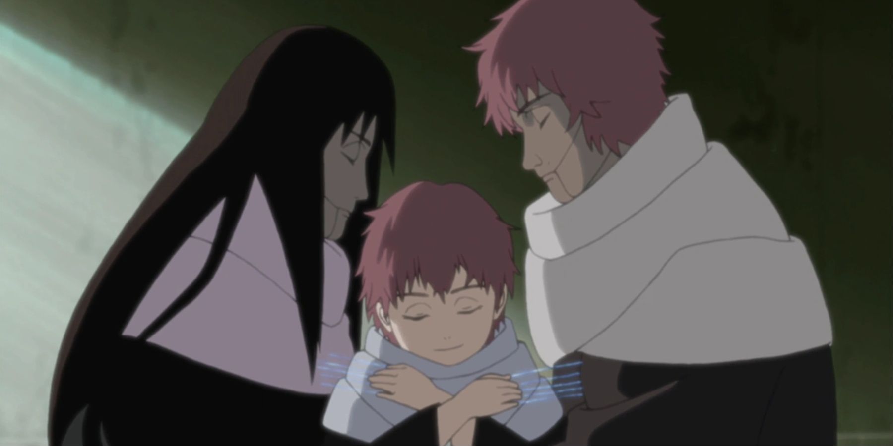 A Young Sasori Seeking Affection from His Mother and Father Puppets in Naruto