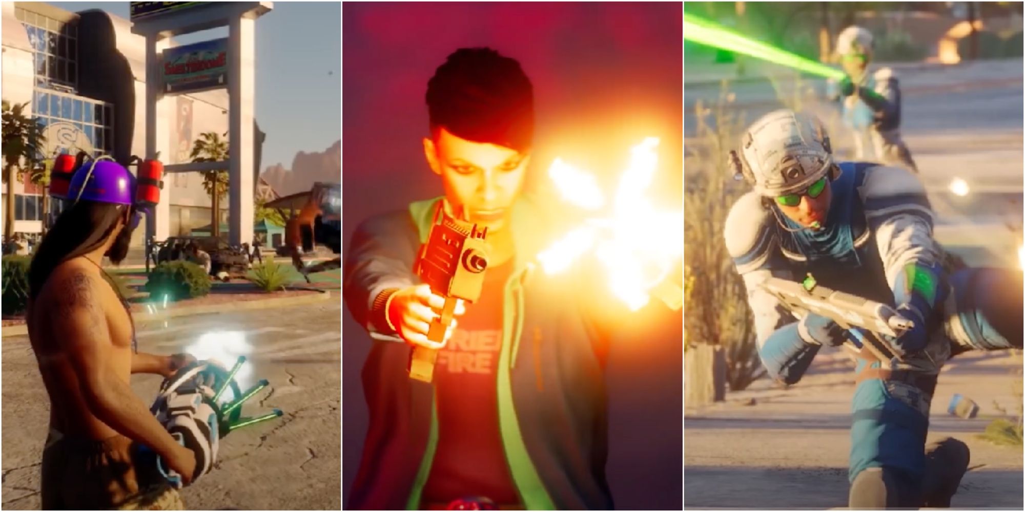 Characters Using Different Weapons In Saints Row 2022