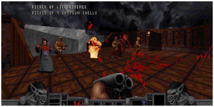 Blood fighting enemies