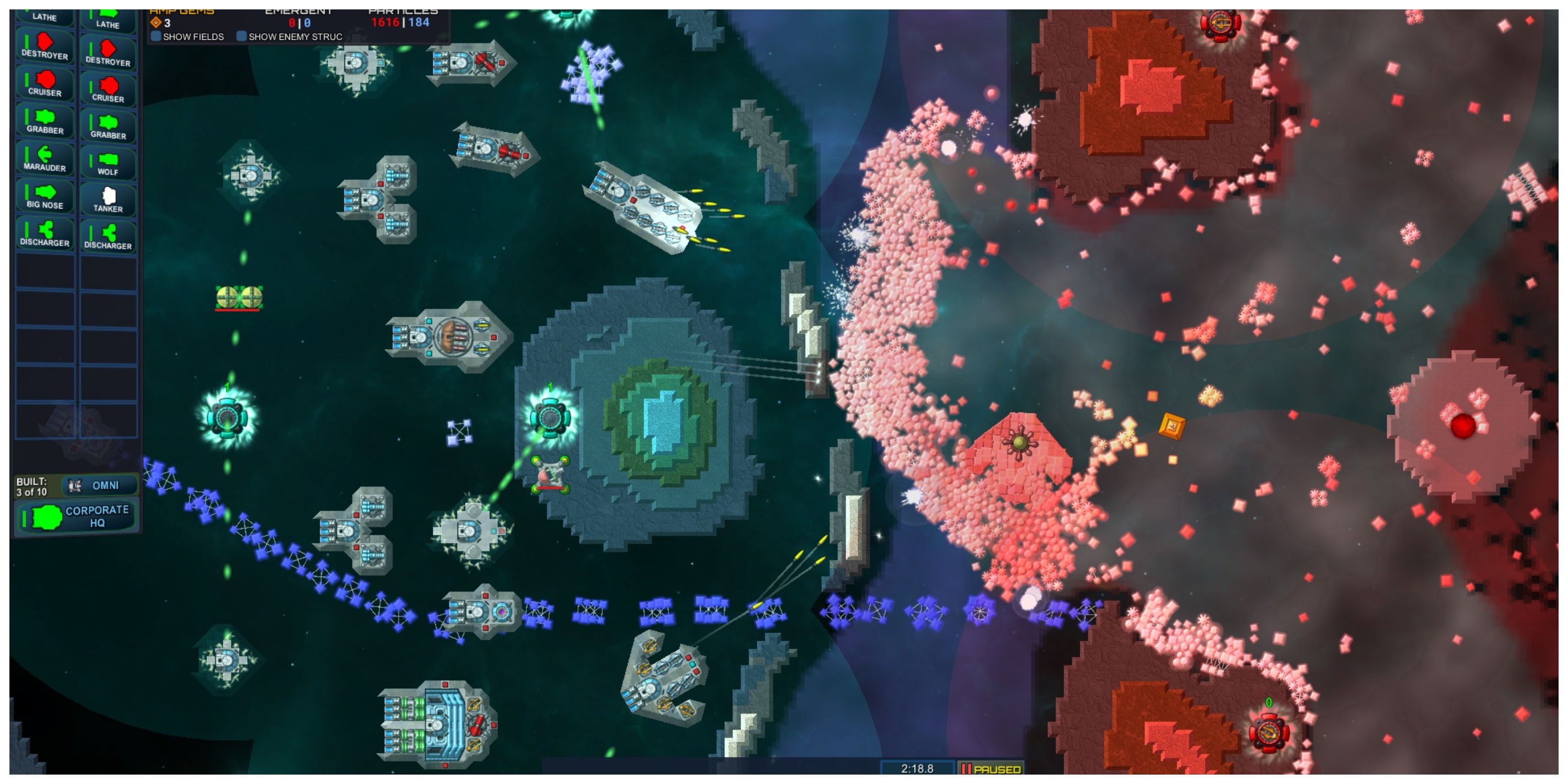 Particle Fleet: Emergence gameplay