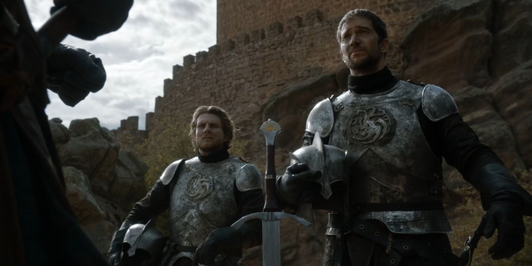 Gerold Hightower and Arthur Dayne guarding the Tower of Joy in Game of Thrones.