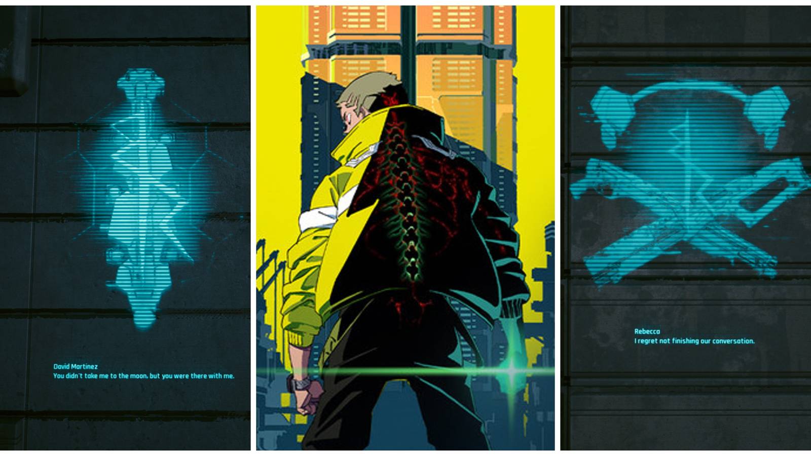 david martinez memorial, rebecca memorial, david martinez from cyberpunk edgerunners