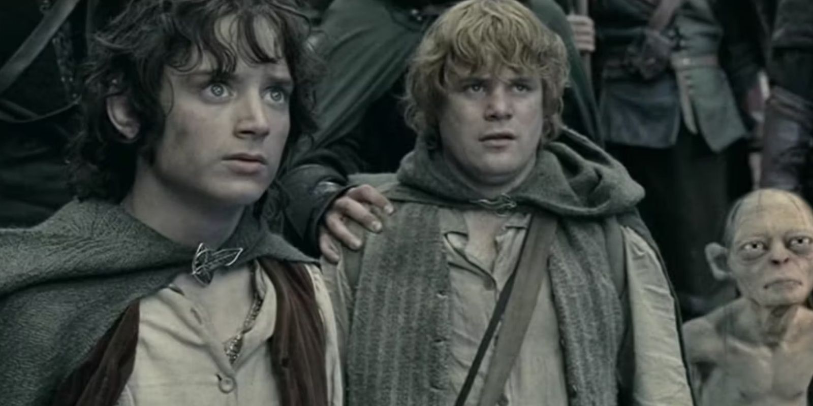 Elijah Wood as Frodo. Sean Astin as Sam. Andy Serkis as Gollum.