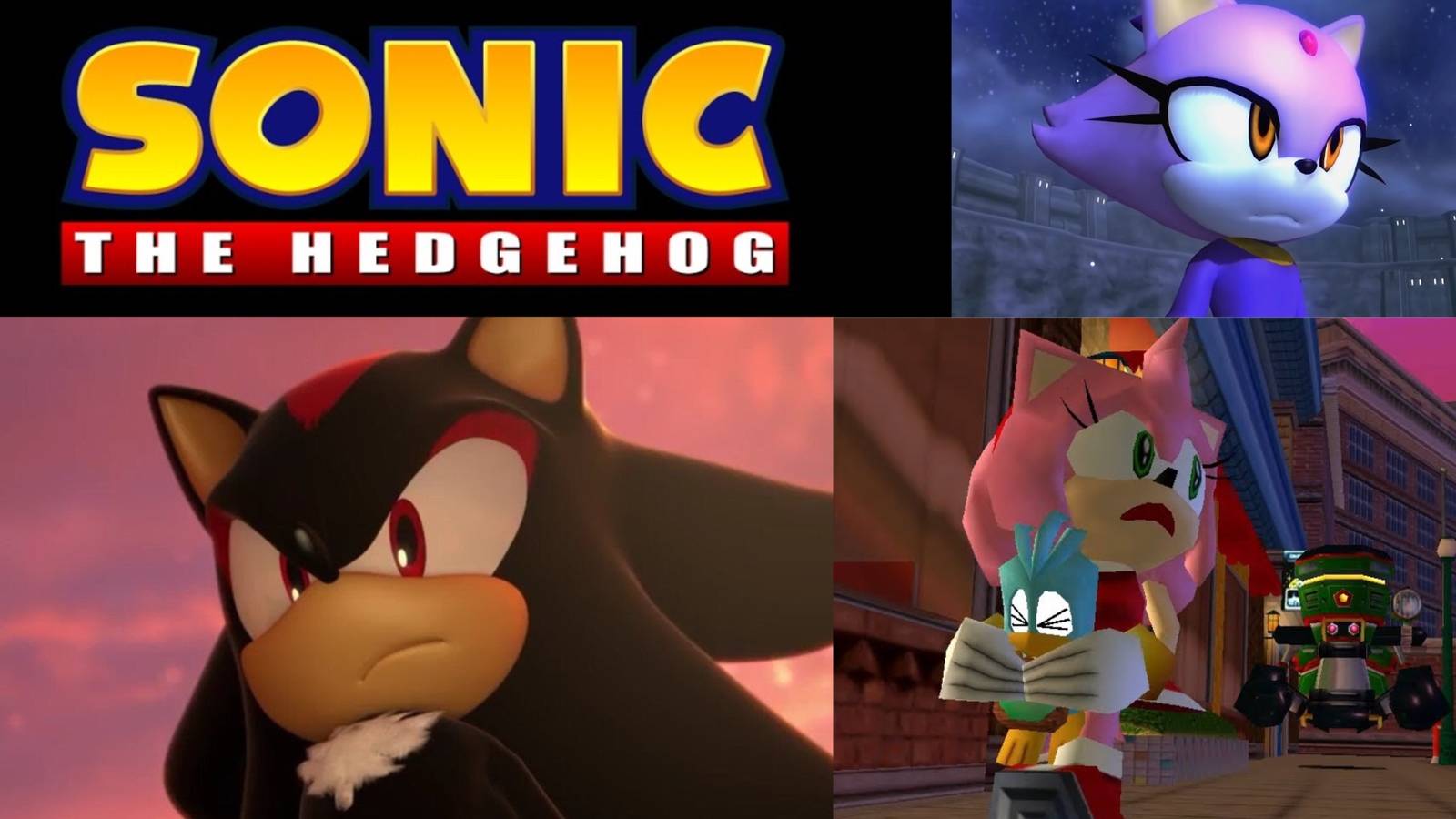 Shadow and Blaze close-up and Amy getting chased by Zero