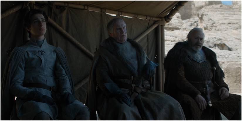 Robin Arryn Yohn Royce at the Great Council in Game of Thrones.