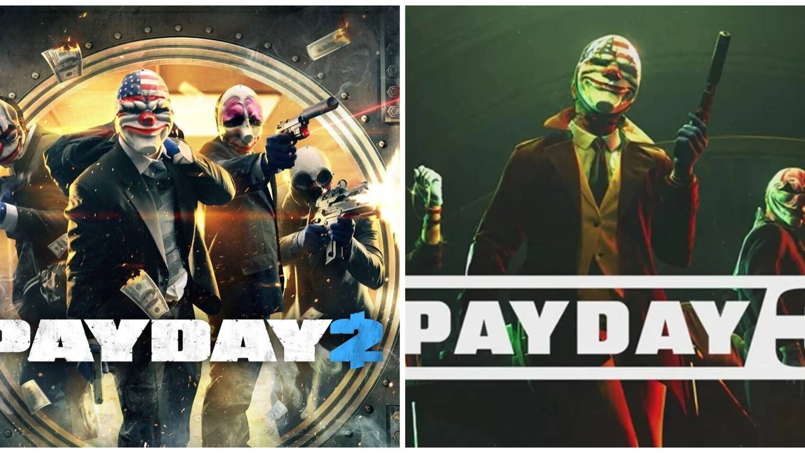payday 2 poster and payday 3 poster