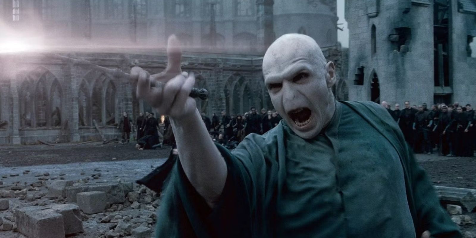 Ralph Fiennes as Voldemort in Harry Potter and the Deathly Hallows