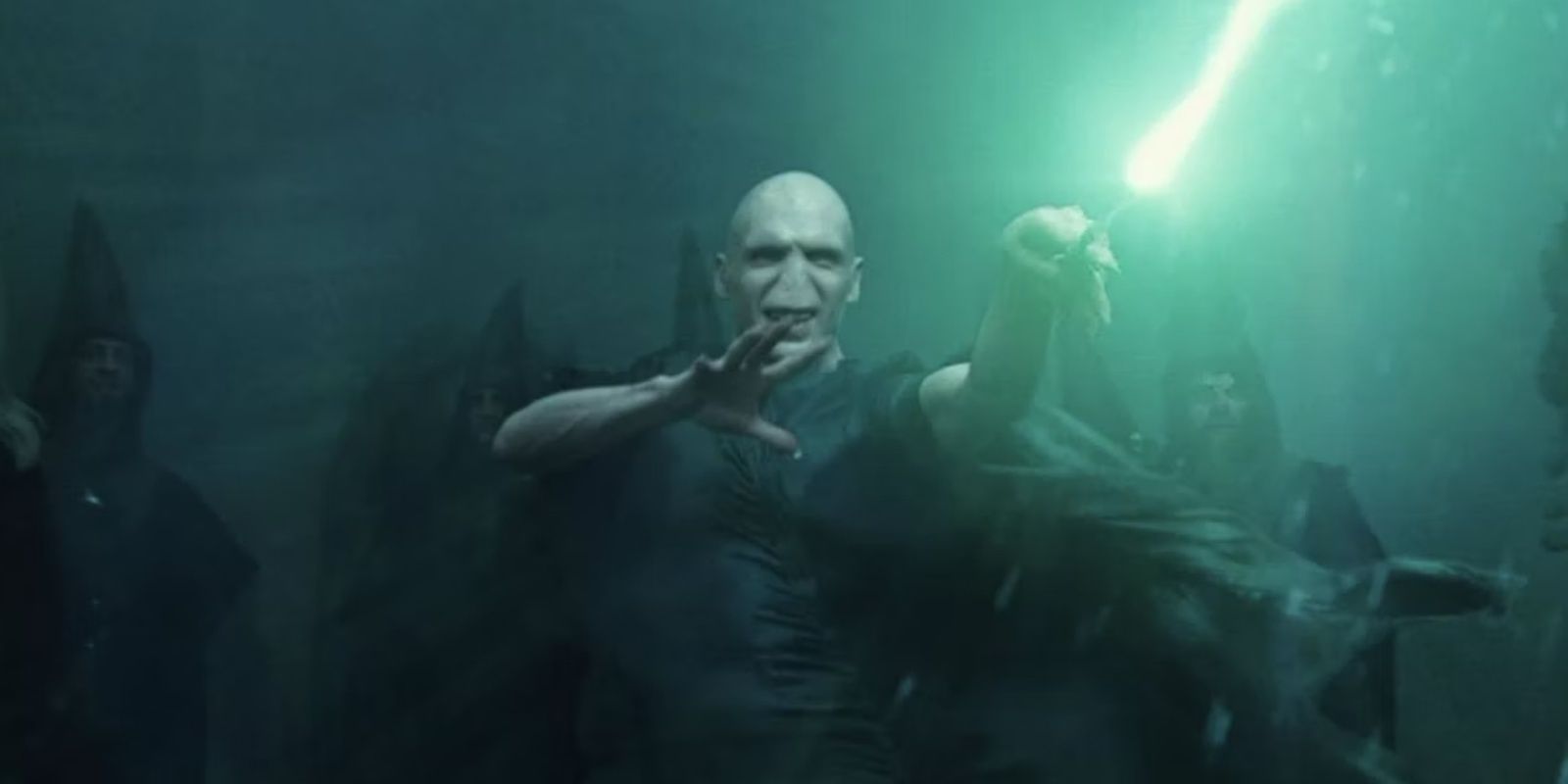 Ralph Fiennes as Voldemort in Harry Potter and the Goblet of Fire