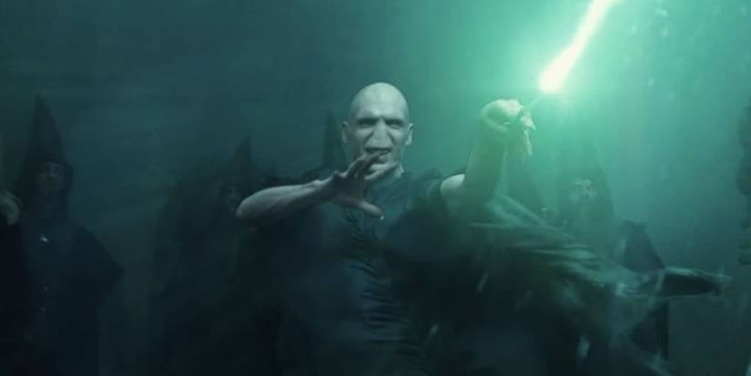 Ralph Fiennes as Voldemort in Harry Potter and the Goblet of Fire