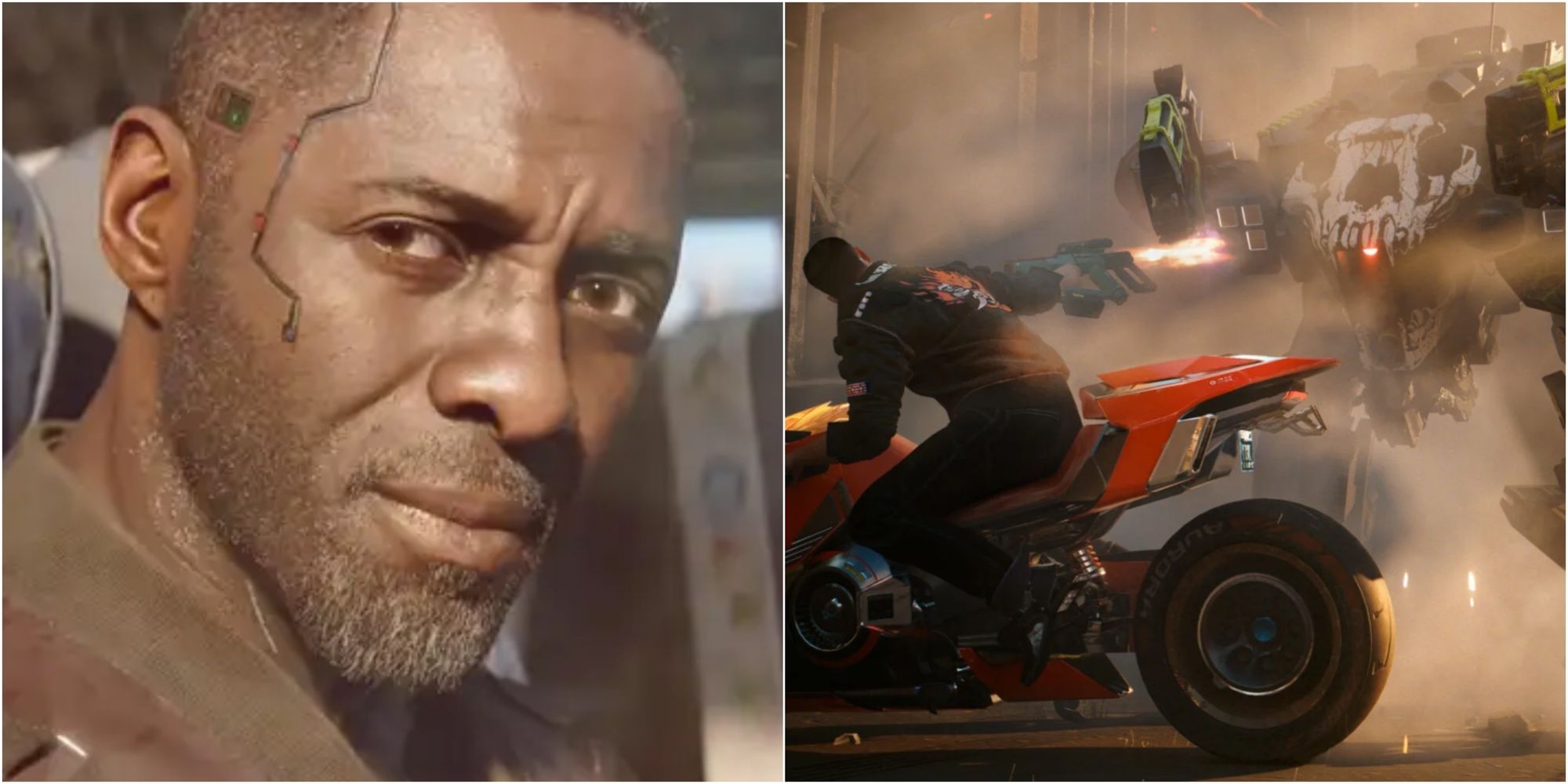 Solomon Keen And V Fighting A Mech in Cyberpunk 2077: Phantom Liberty