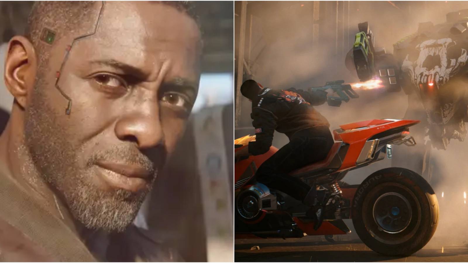 Solomon Keen And V Fighting A Mech in Cyberpunk 2077: Phantom Liberty