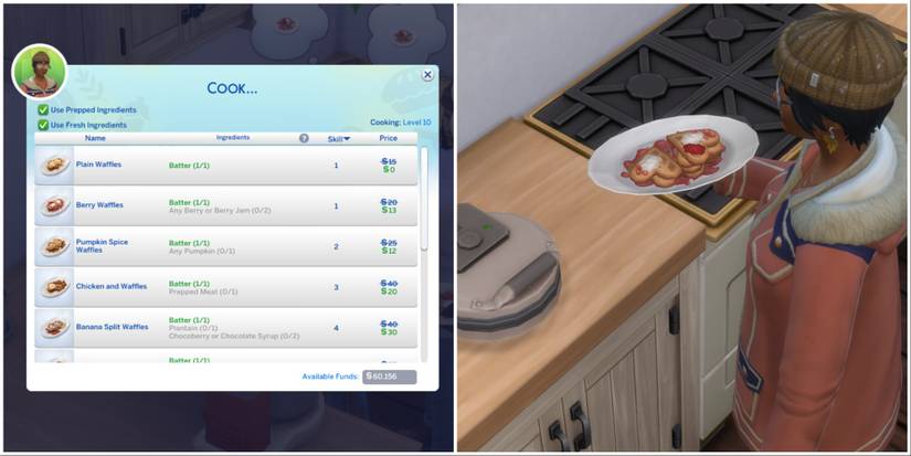 list of waffle recipes the sims 4