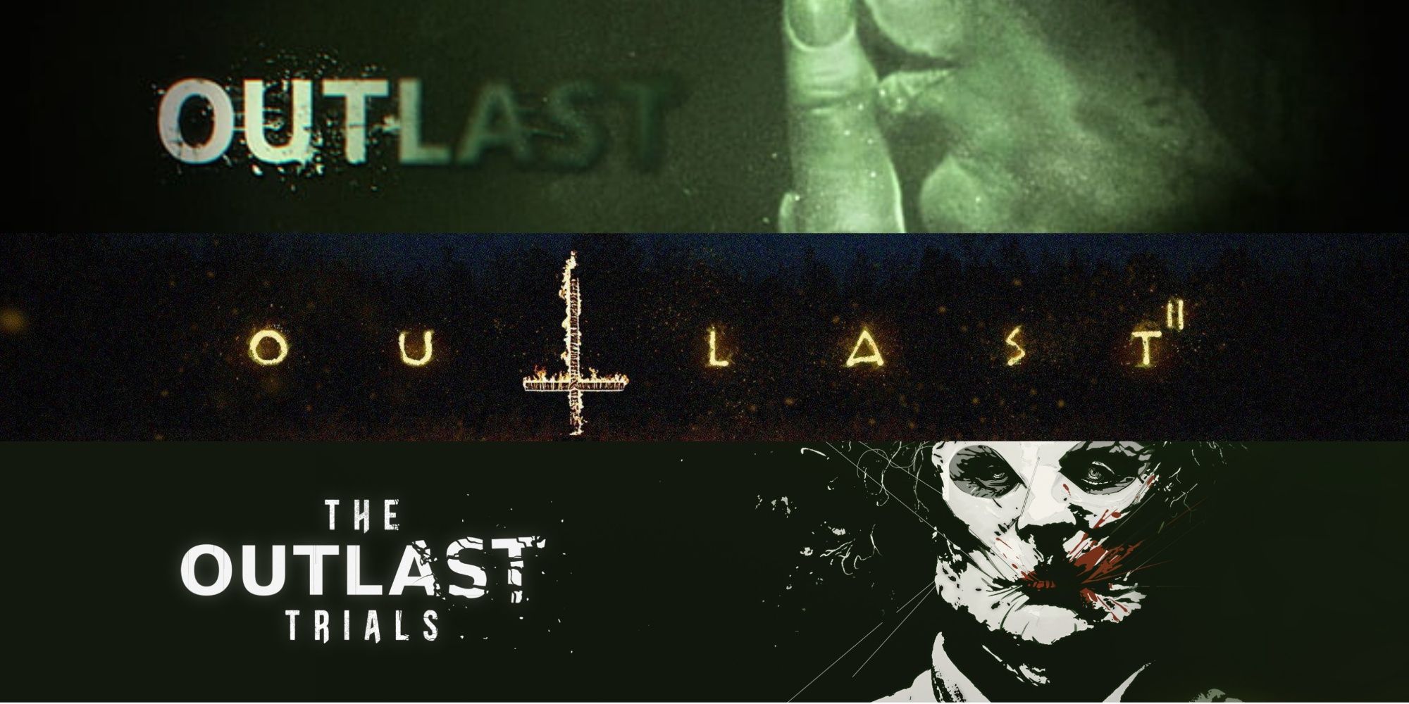 Outlast 1, Outlast 2, The Outlast Trials game art