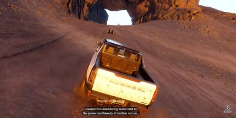 driving a pickup truck on a dirt road