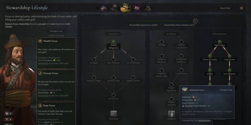Crusader Kings 3 Administrator Lifestyle Trait