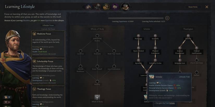 Crusader Kings 3 Scholar Lifestyle Trait