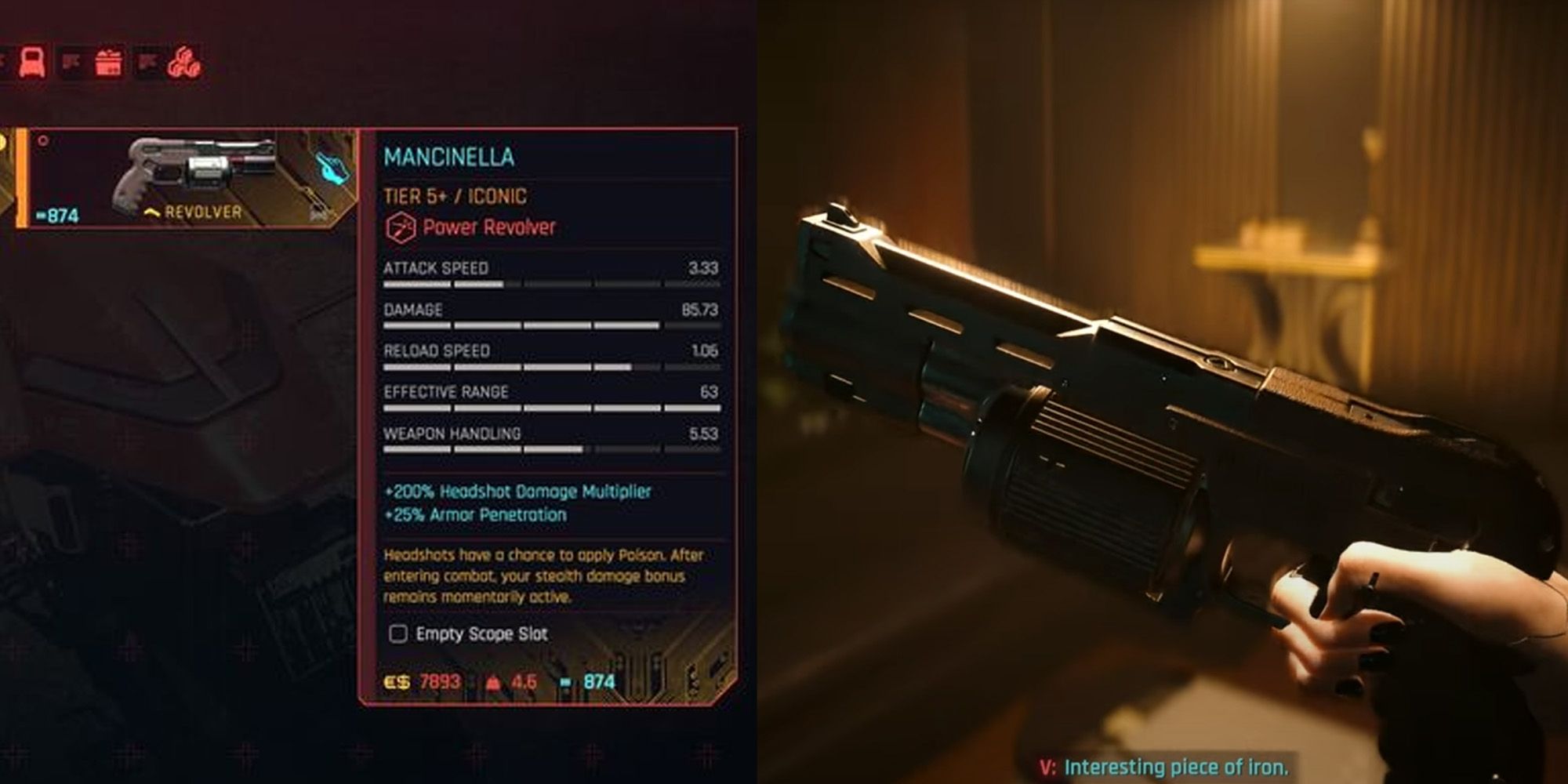 Cyberpunk 2077 Phantom Liberty Iconic Weapons Mancinella