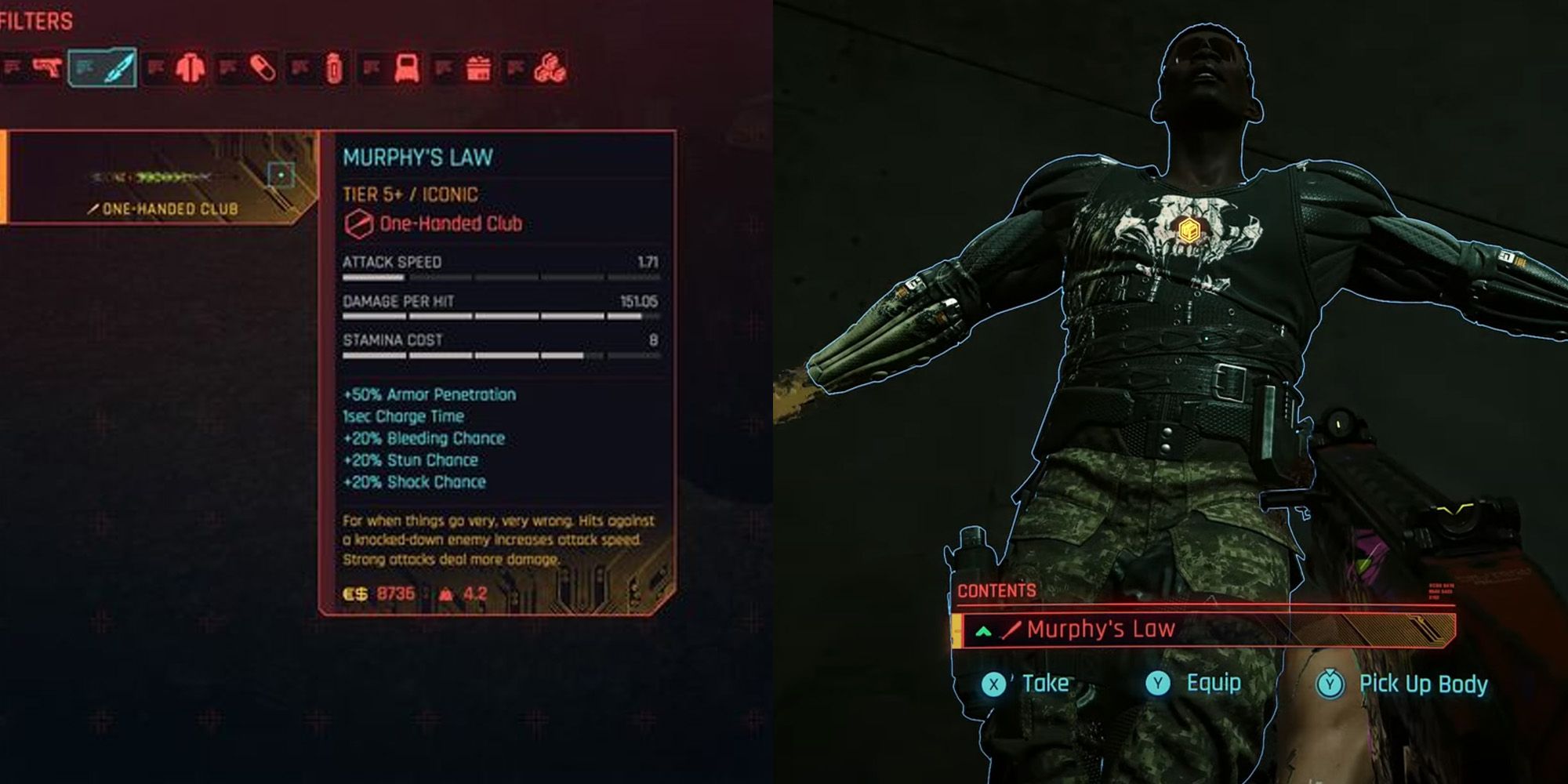 Cyberpunk 2077 Phantom Liberty Iconic Weapons Murphy's Law