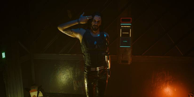 johnny silverhand with making a gun from his hand