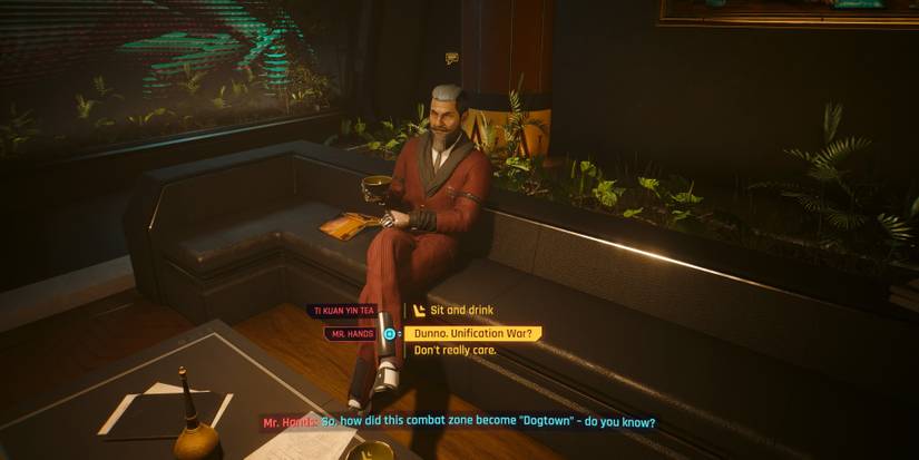 meeting mr. hands in Cyberpunk 2077