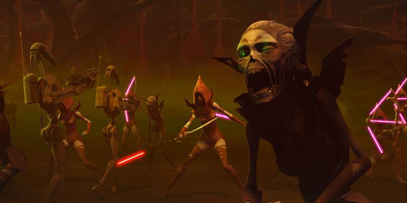 A Nightsister zombie during the Battle of Dathomir in Star Wars: The Clone Wars