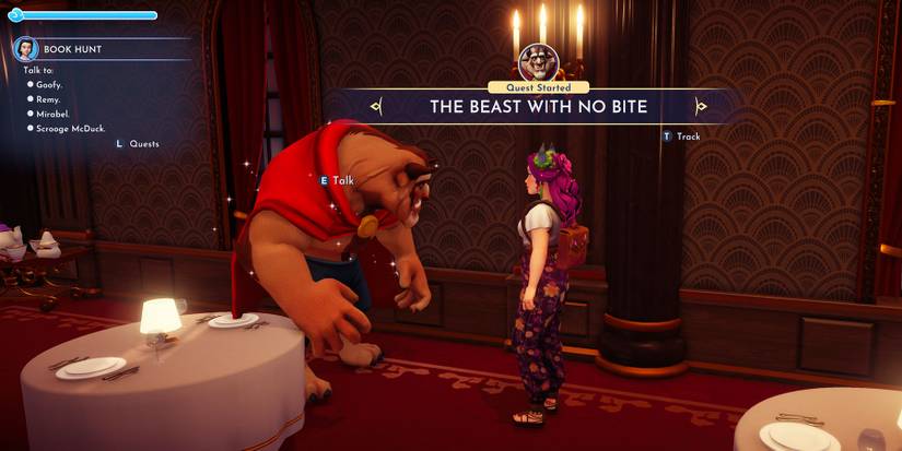 Starting The Beast's Level 2 Friendship quest in Disney Dreamlight Valley.