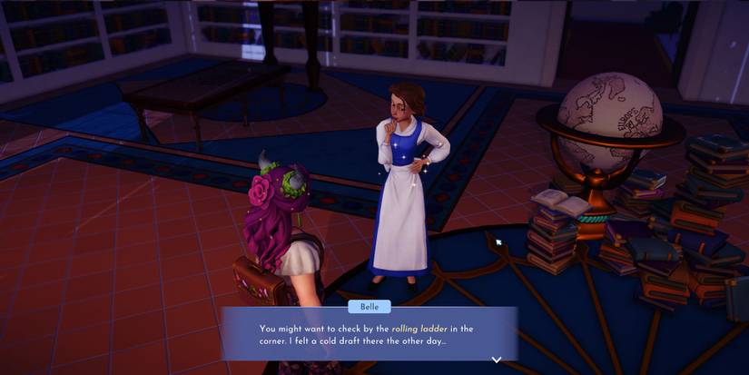 Belle in Beauty and the Beast realm in Disney Dreamlight Valley.