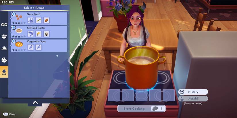 Cooking for The Beast in Disney Dreamlight Valley.