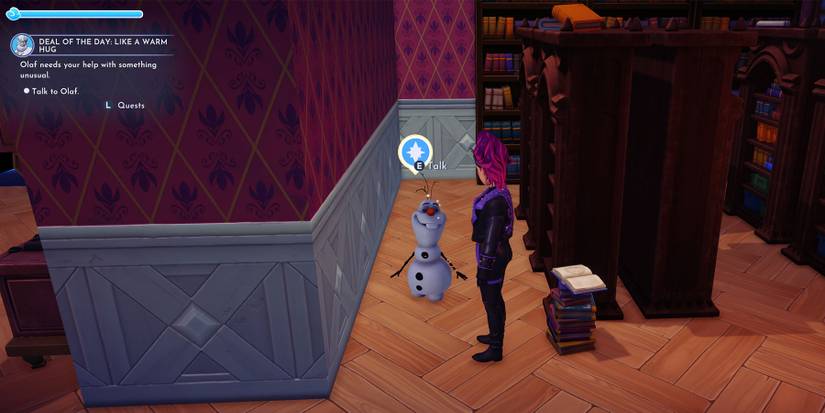 Accepting the quest Like A Warm Hug in Disney Dreamlight Valley.