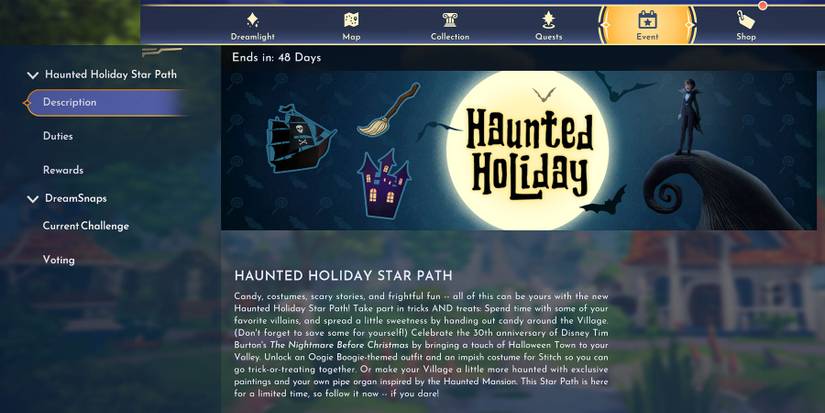 Disney Dreamlight Valley Star Path menu screen.