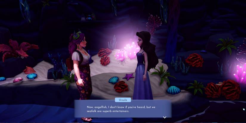 Talking to Ursula to start A Show Like No Other in Disney Dreamlight Valley.