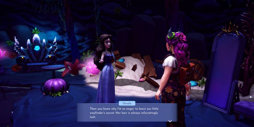Ursula comments on Moana's hair in Disney Dreamlight Valley.