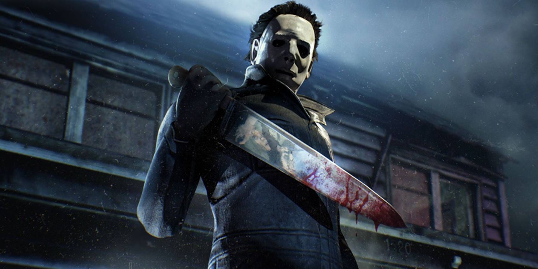 Michael Myers holding a bloody knife in Dead By Daylight