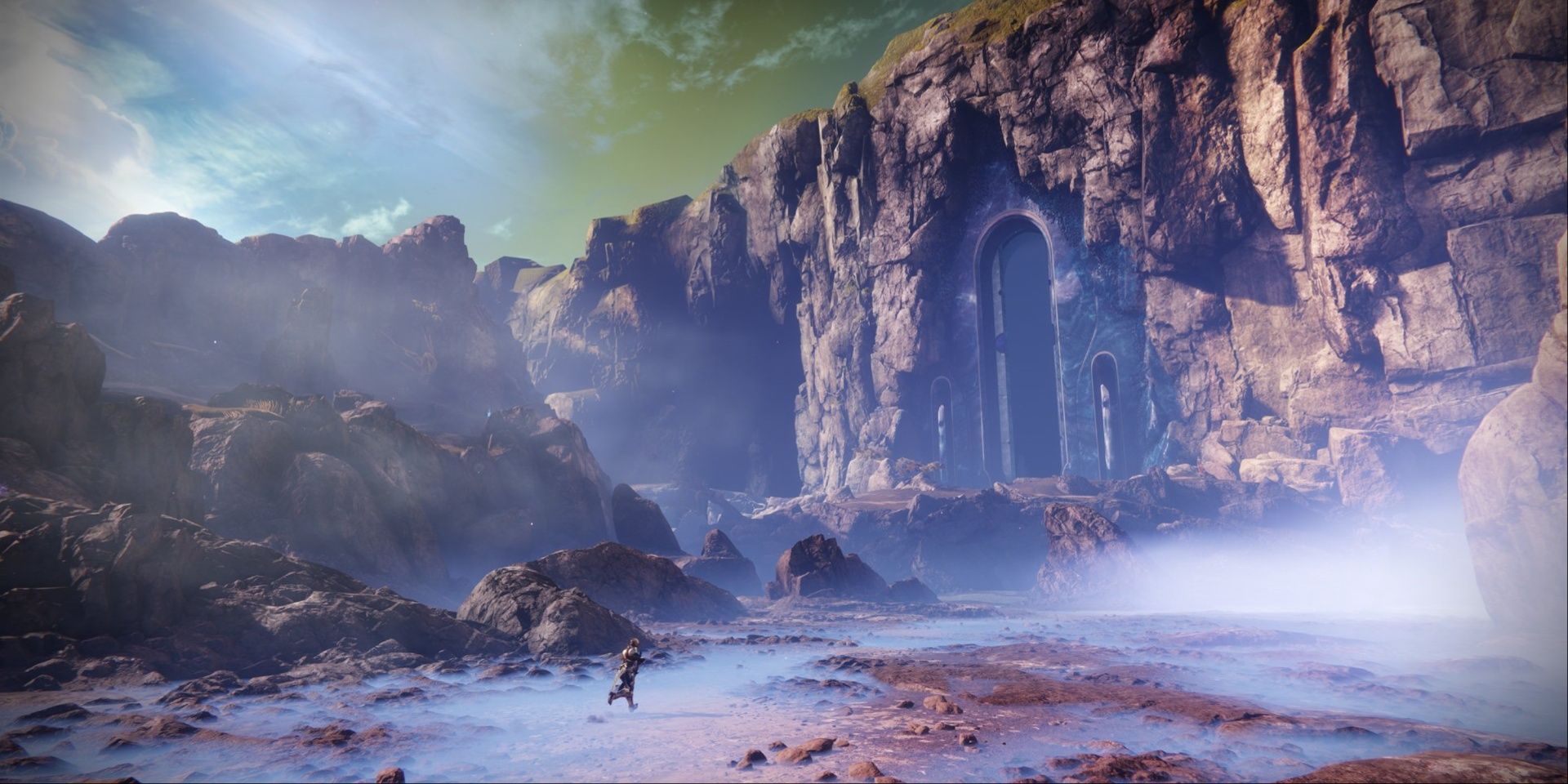 Destiny 2 Dreaming City Entrance with Guardian Running