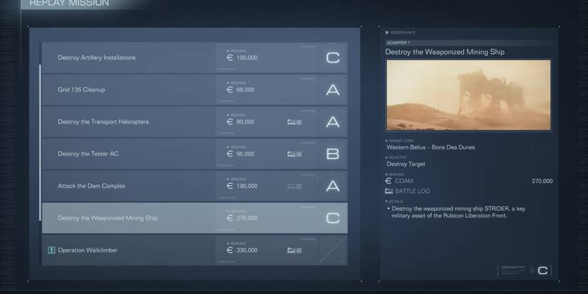 Destroy The Weaponized Mining Ship mission in Armored Core 6 Fires of Rubicon