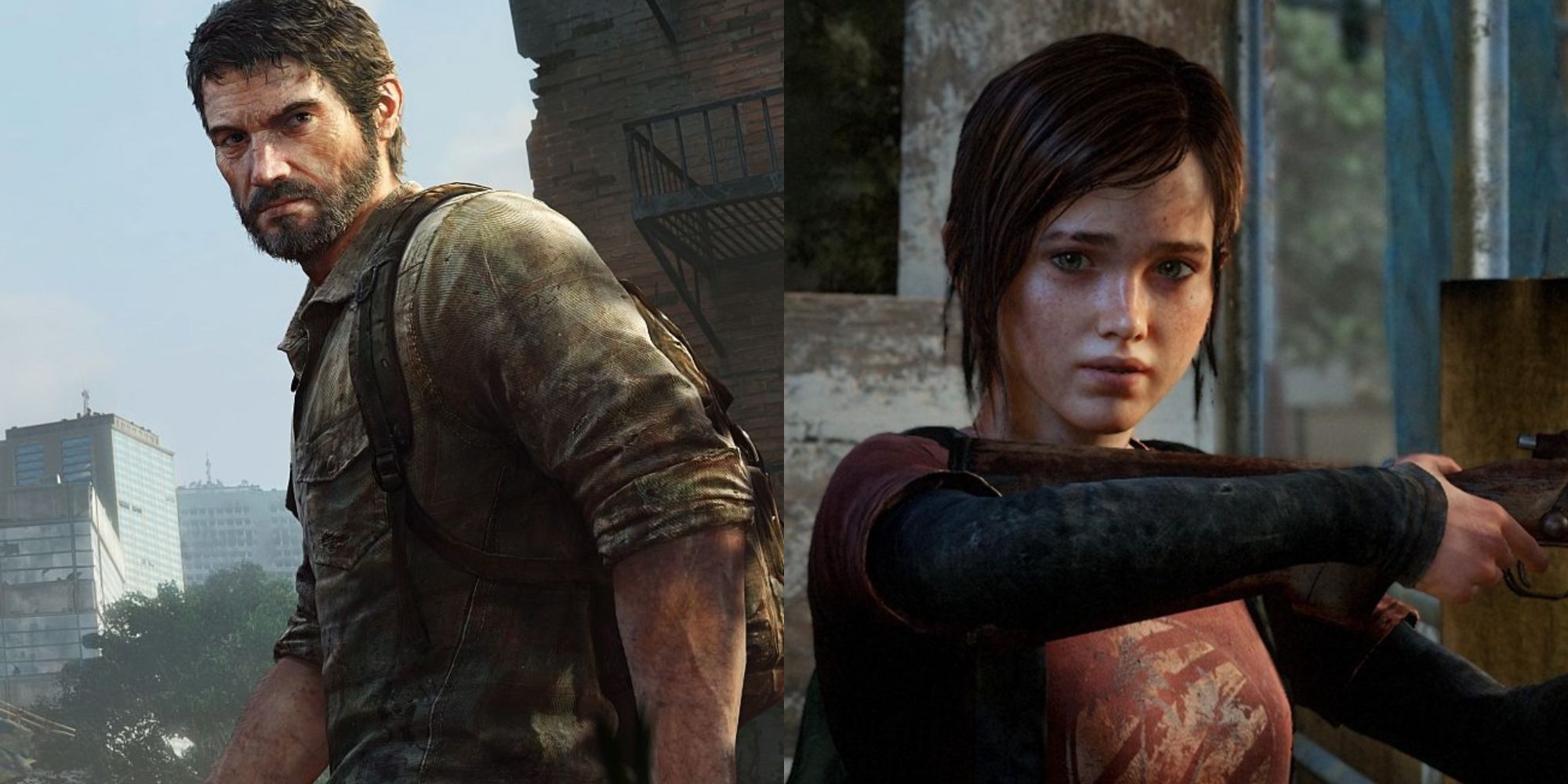 The Last of Us's Ellie and Joel side by side