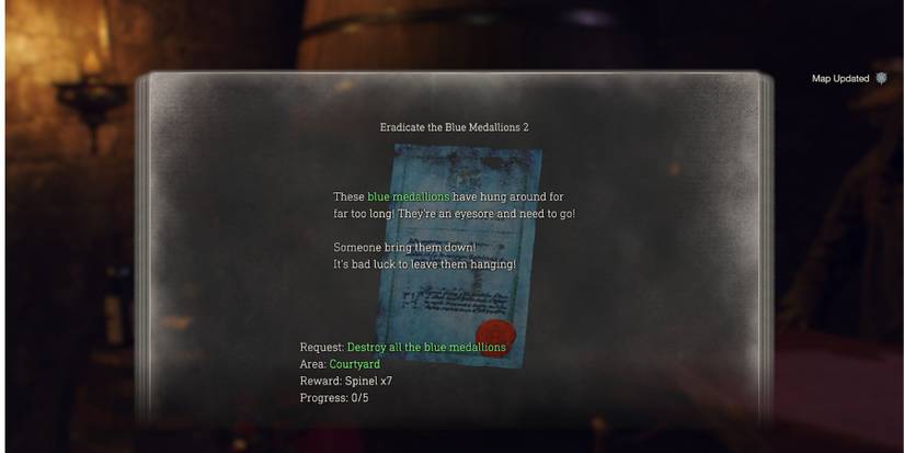 image showing blue medallions in the courtyard area of separate ways.