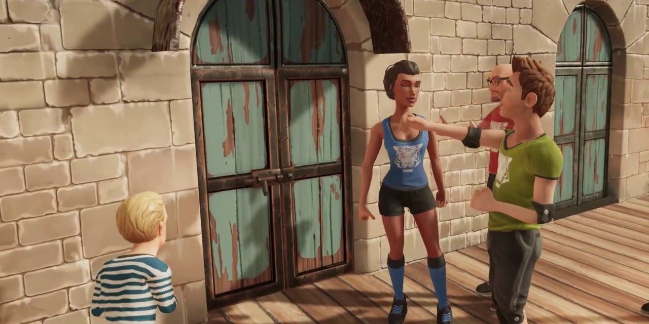 Three Characters having a conversation in Escape Game - Fort Boyard