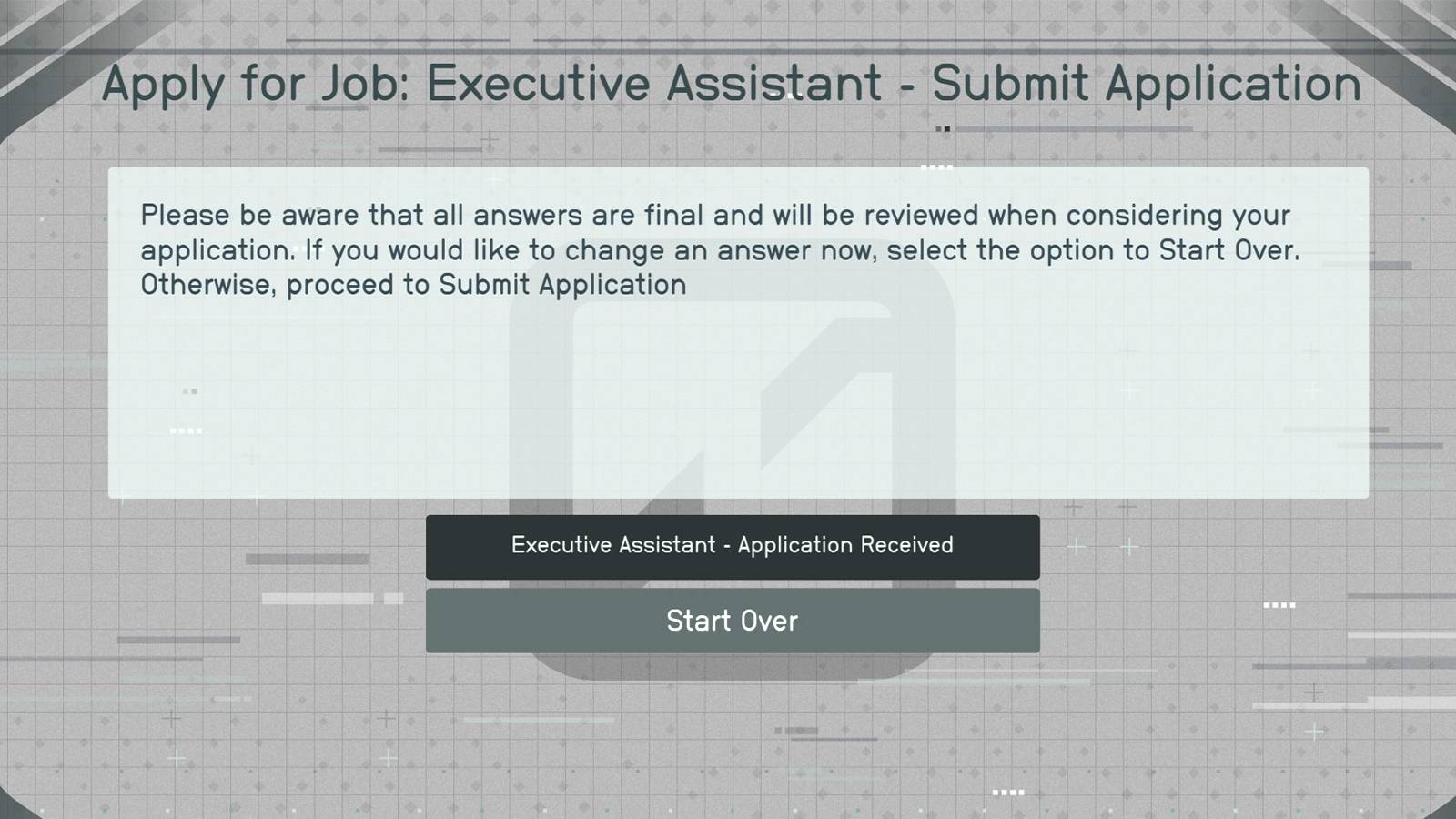 executive assistant questions and answers in starfield