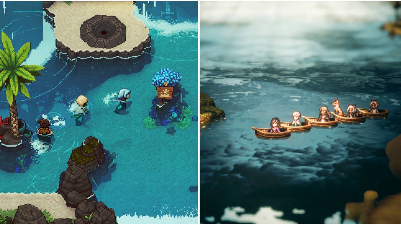 Exploring the world in Sea of Stars and Octopath Traveler 2